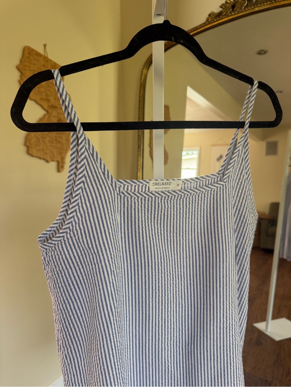 Blue & White Striped Sleeveless mini dress